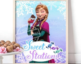 Frozen Sweet Station Party Sign, Printable Decor (Instant Download) 0013