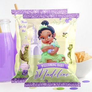 Baby Tiana Chip Bag Label, Baby Tiana Chip Bag Printable, Baby Tiana Baby Shower Printable, DIGITAL FILE ONLY - 0041