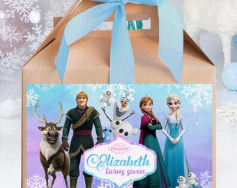 Etiqueta para caja de postres Frozen Gable, caja de dulces para fiestas (archivo digital) 0013