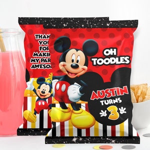 Mickey Birthday Party Favors Chip Bag Label, Digital Download, 0002