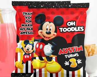 Mickey Birthday Party Favors Chip Bag Label, Digital Download, 0002