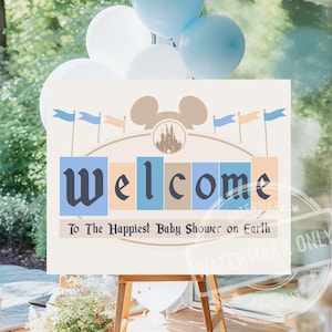 Babyland Boy Birthday Party Welcome Sign, Babyland boy Party Decoration, babyland, DIGITAL FILE ONLY 0048