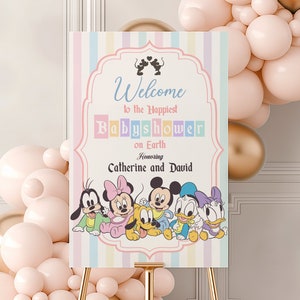 Babyland welcome sign, Babyland editable welcome sign, Minnie baby shower welcome sign, DIGITAL FILE ONLY 0044