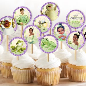 Baby Tiana Cupcake Topper, Princess Tiana Printable Cupcake Topper, Princess Tiana giveaways label, Tiana, INSTANT DOWNLOAD 0041 0035