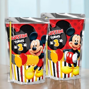 Mouse Capri Sun Label, Mouse Pink Kool Aid, Mouse Juice Pouch Label Printable, DIGITAL FILE ONLY 0002