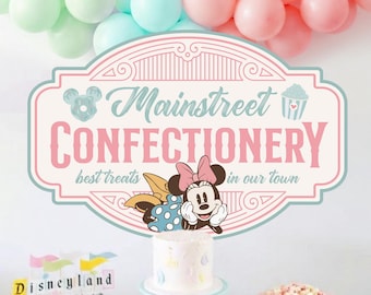 Letrero de cumpleaños de Disneyland, Confitería, Letrero de fiesta de la tienda Mainstreet Sweet, Descarga digital, 0015