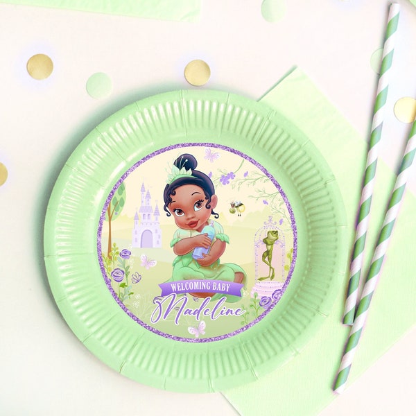 Baby Tiana Charger Plate Insert, Princess Tiana Plate Insert, Princess Tiana Charger Insert, DIGITAL FILE ONLY 0041