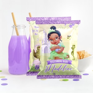 Baby Tiana Chip Bag Label, Baby Tiana Chip Bag Printable, Baby Tiana Baby Shower Printable, DIGITAL FILE ONLY - 0041