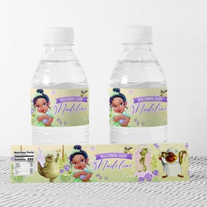 Baby Tiana Bottle Wrapper, Baby Tiana Bottle Label, Baby Tiana Wrapper Printable, DIGITAL FILE ONLY 0041