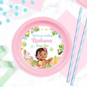 Etichetta circolare Moana, inserto per piatto da portata per bambini, inserto per piatto per bambini, inserto per piatto da portata per bambini, SOLO FILE DIGITALE 0012