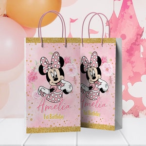 Minnie Mouse Pink Treat Bag Label, Minnie Mouse Pink Paper Bag Label, Minnie Mouse Pink Giveaway Label, DIGITAL FILE ONLY 0022