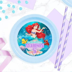 Little Mermaid Ariel Charger Plate Insert, Little Mermaid Ariel Plate Insert, Little Mermaid Ariel, DIGITAL FILE ONLY 0027