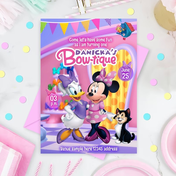 Minnie Mouse Invitation, Minnie Mouse Digital Invitation, Minnie Mouse Printable Invitation, Minnie Mouse DIGITAL FILE ONLY 0028