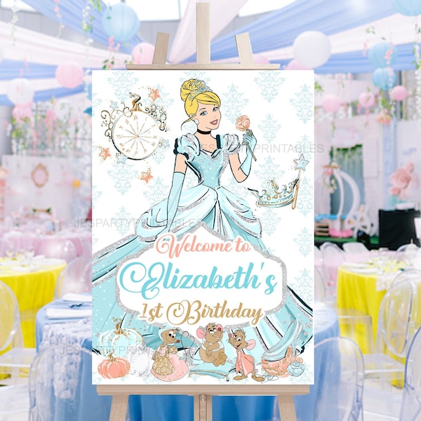 Cinderella Welcome Banner, Cinderella Welcome Board, Cinderella Printable Welcome Banner, DIGITALFILEONLY 0020