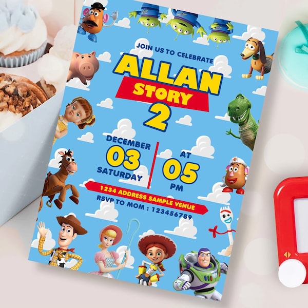 Toy Story Invitation, Toy Story Digital Invitation, Toy Story Printable Invitation, Toy Story DIGITAL FILE ONLY 0016