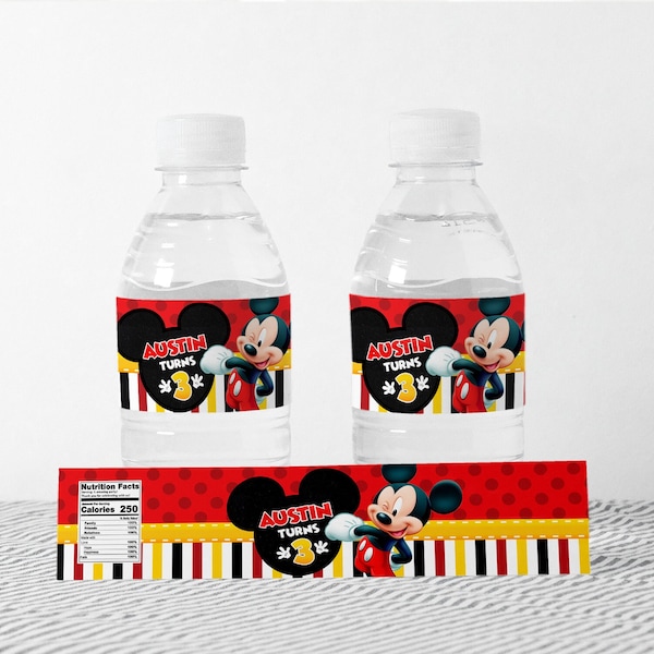 Mouse Bottle Wrapper, Mouse Bottle Label, Mouse Bottle Wrapper Printable, DIGITAL FILE ONLY 0002