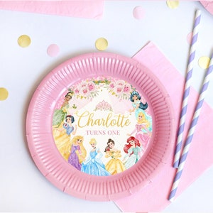 Etiqueta circular princesa, inserção de prato princesa, inserção de carregador princesa, SOMENTE ARQUIVO DIGITAL 0024