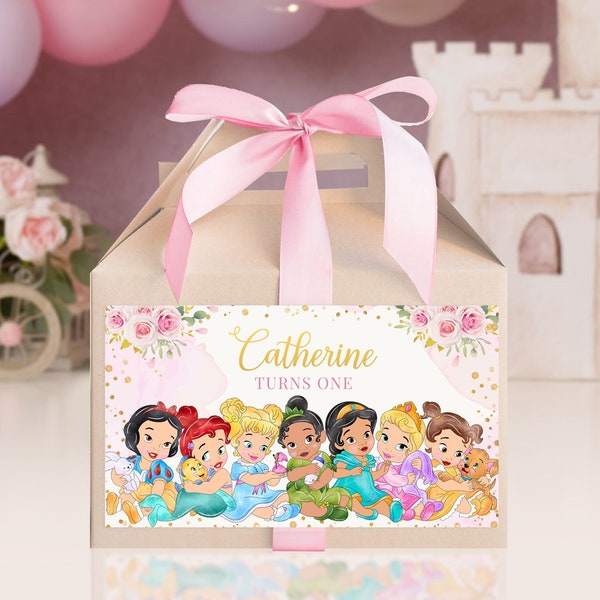 Baby Princess Gable Box Label, Baby Princess Treat Box Label, Baby Princess Treat Box Party Favors 0010