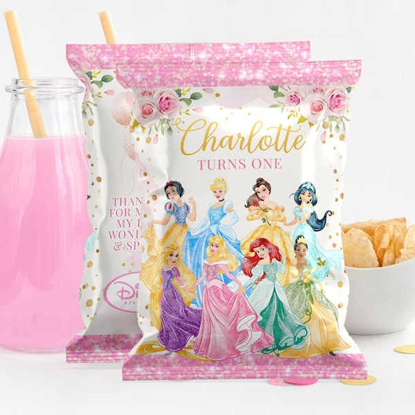 Princess Chip Bag Label, Princess Chip Bag, Princess Chip Template, Princess Chip Bag Template 0024