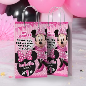 Minnie Mouse Pink Treat Bag Label, Minnie Mouse Pink Paper Bag Label, Minnie Mouse Pink Giveaway Label, DIGITAL FILE ONLY 0038