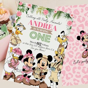 Mouse safari pink Invitation, Mouse safari pink E Invites, Mouse safari pink Invitation Template, Mouse safari pink Invitation 0023