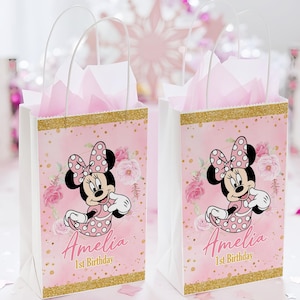 Minnie Mouse Pink Treat Bag Label, Minnie Mouse Pink Paper Bag Label, Minnie Mouse Pink Giveaway Label, DIGITAL FILE ONLY 0022
