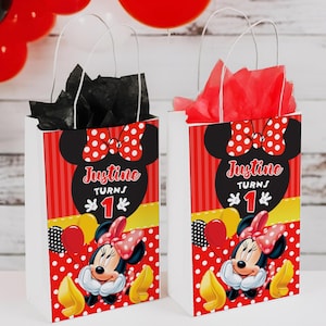 Minnie Mouse Red Treat Bag Label, Minnie Mouse Red Paper Bag Label, Minnie Mouse Red Giveaway Label, DIGITAL FILE ONLY 0039