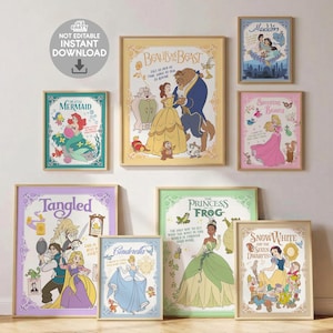 Disneyland Birthday Party Favors, Princesses Frames, Princesses Signages, 0015