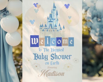 Babyland Happiest Birthday Party Signage, Mickey Welcome Sign, Digital Download, 0048