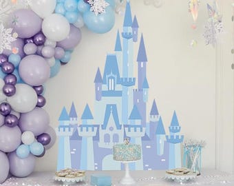 Castillo de Frozen imprimible, Castillo de fiesta de Frozen, Castillo de Disneyland de Frozen, Castillo de Frozen, 0013