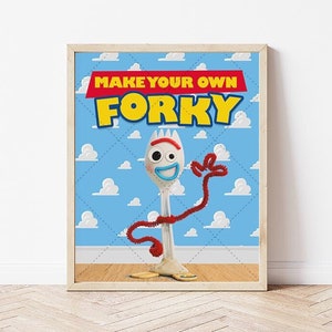 Toy Story make your own forky sign, Toy Story Forky sign, Toy Story Forky sign Labels, Toy Story Forky, DIGITAL FILE ONLY 0016