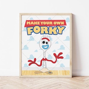 Toy Story make your own forky sign, Toy Story Forky sign, Toy Story Forky sign Labels, Toy Story Forky, DIGITAL FILE ONLY 0009