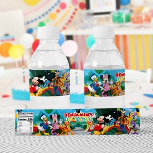 Mouse Clubhouse Bottle Wrapper, Mouse Clubhouse Bottle Wrapper Printable, Mouse Clubhouse, DIGITAL FILE ONLY 0006