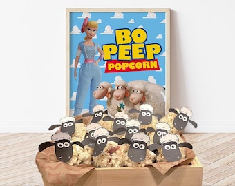 Testa di pecora per popcorn, cartello per popcorn di Toy Story, popcorn Bo Peep di Toy Story, cartellonistica per feste di Toy Story stampabile, DOWNLOAD IMMEDIATO 0016