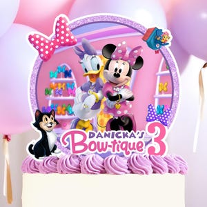 Minnie Mouse Bowtique cake topper, Minnie Mouse Birthday Cake Topper Minnie Mouse toppers, Minnie Mouse birthday, DIGITAL FILE ONLY 0028