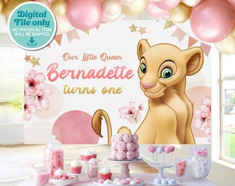 Lion King Nala Birthday Banner, Digital Backdrop Only, 0018