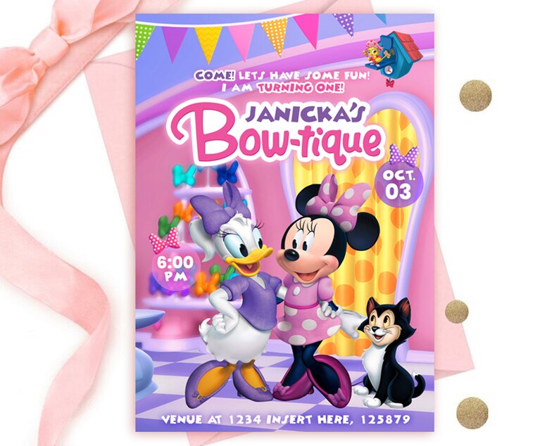 Minnie Mouse Invitation Minnie Mouse Digital Invitation Etsy