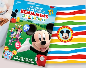 Mouse Clubhouse Invitation, Mouse Clubhouse Digital Invitation, Mouse Clubhouse Printable Invitation, Mouse Clubhouse DIGITAL FILE ONLY 0006