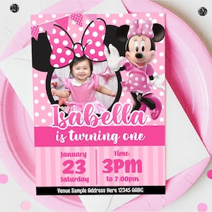Invito Minnie Mouse, Invito digitale Minnie Mouse, Invito stampabile Minnie Mouse, SOLO FILE DIGITALE Minnie Mouse 0038