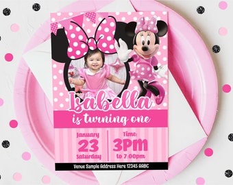 Minnie Mouse Invitation, Minnie Mouse Digital Invitation, Minnie Mouse Printable Invitation, Minnie Mouse DIGITAL FILE ONLY 0038
