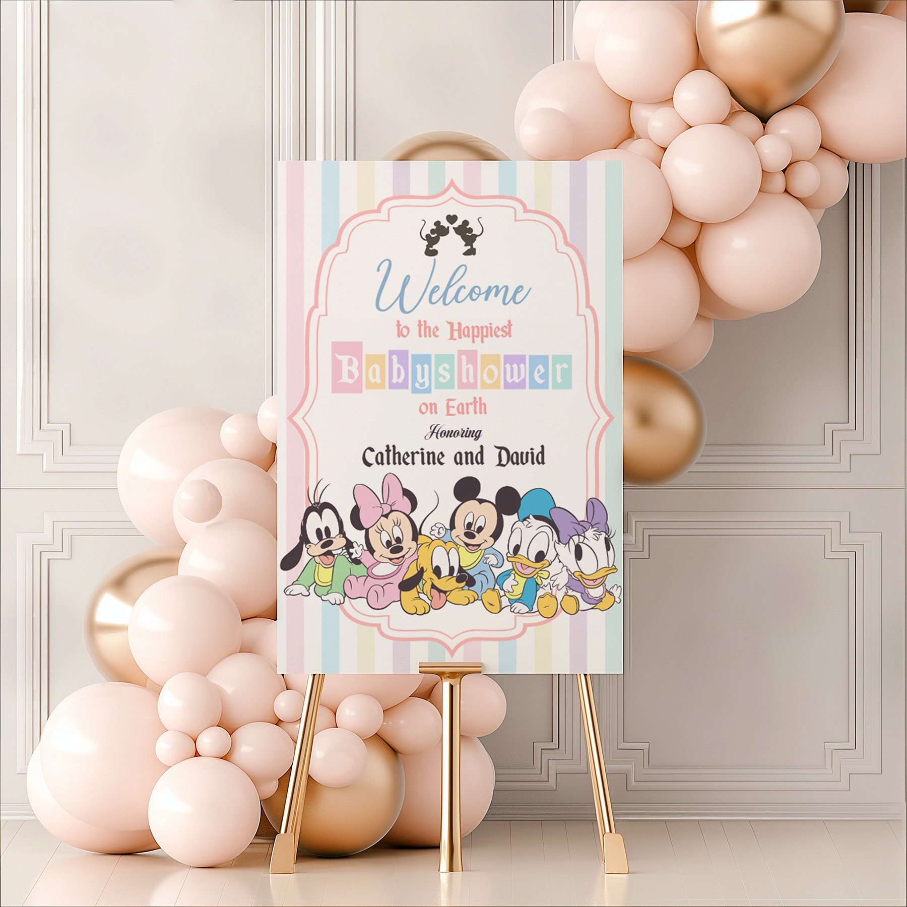 Babyland welcome sign, Babyland editable welcome sign, Minnie baby shower welcome sign, DIGITAL FILE ONLY 0044