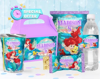 Little Mermaid Ariel Party Package, Little Mermaid Ariel Birthday Printables, Little Mermaid Ariel Party Kit, DIGITAL FILE ONLY - 0027