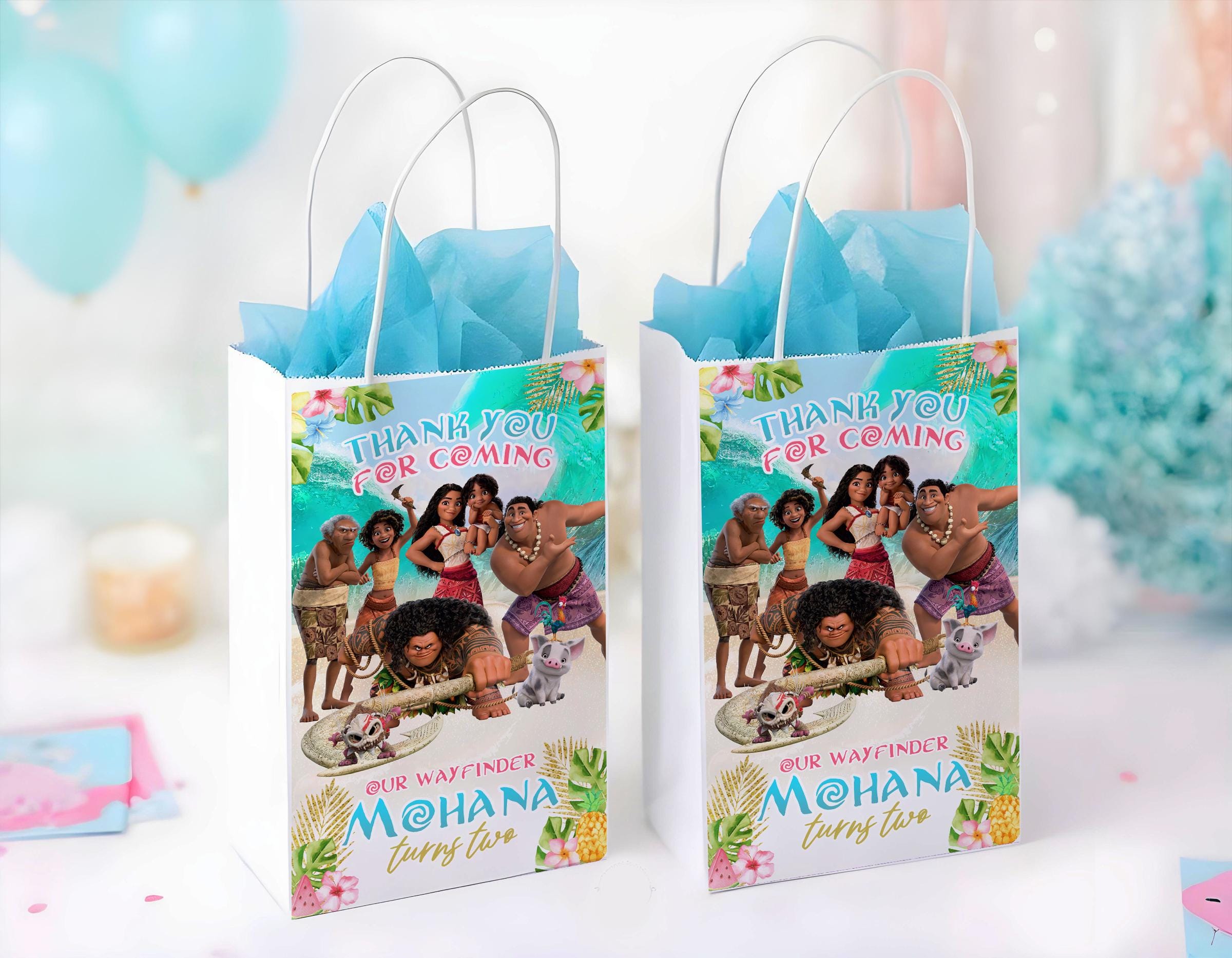 Moana 2 Treat Bag Label, Moana 2 Paper Bag Label, Moana 2 Tiana Giveaway Label, Moana 2, DIGITAL FILE ONLY 0047