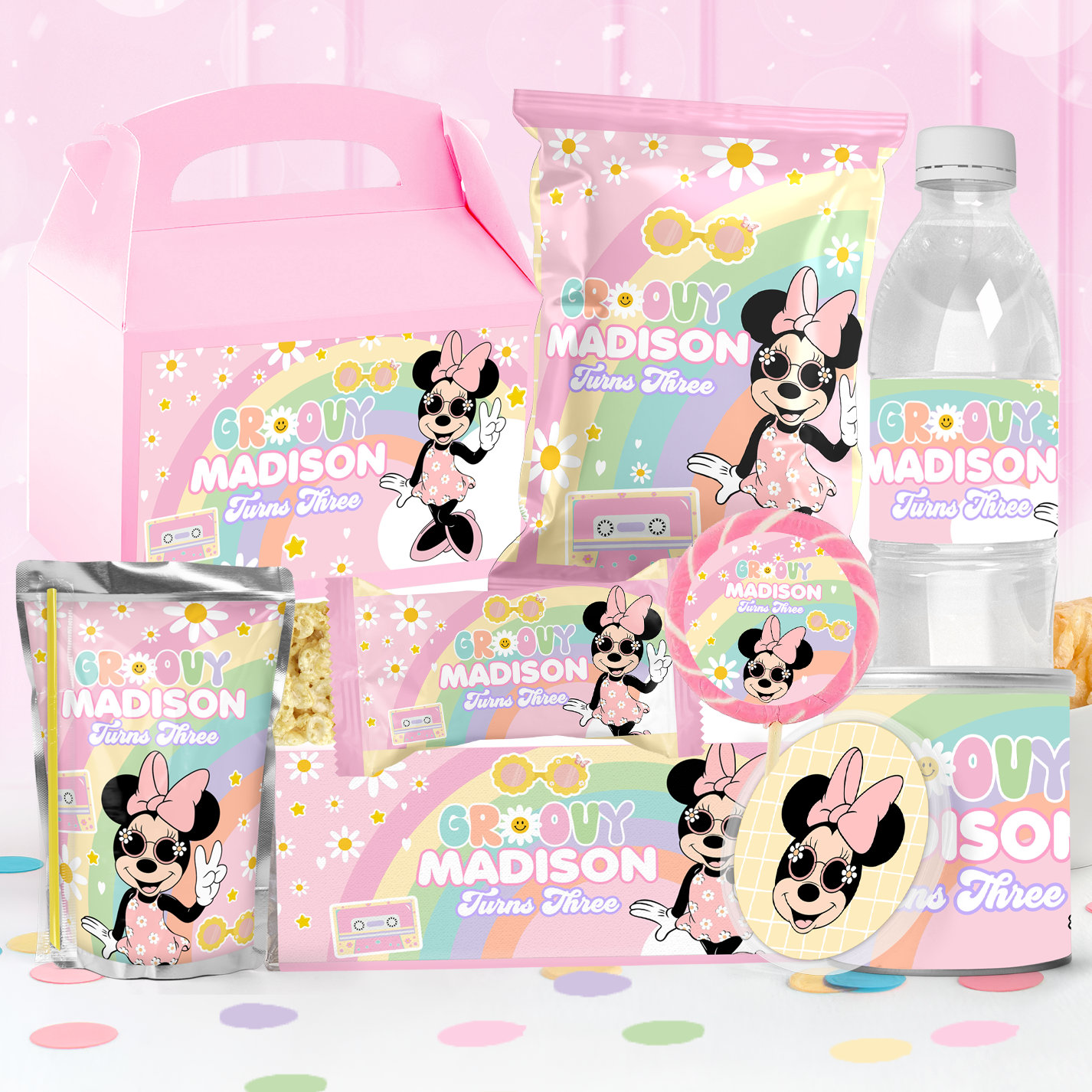 Mini Mouse Two Groovy Mouse Groovy Party Package, Mouse Groovy Birthday Printables, Mouse ...