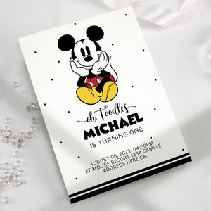 Mickey Mouse Invitation, Mickey Invitation Black and White, Monochromatic Mickey Mouse Invitation Printable 0036
