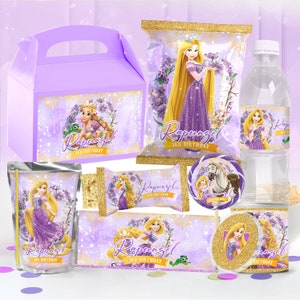 Tangled Rapunzel Girl Party Package, Tangled Rapunzel Girl Birthday Printables, Tangled Rapunzel Girl Party Kit, DIGITAL FILE ONLY - 0034