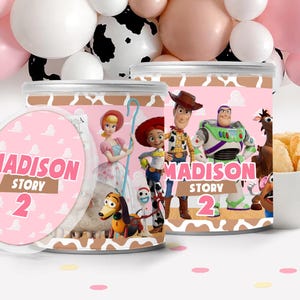 Etichetta per lattina di patate a tema Toy Story Girl, stampabile per feste (file digitale) 0033