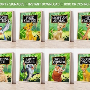Lion King Party Signs, Lion King Signage, Lion King Party Signage, INSTANT DOWNLOAD 0011
