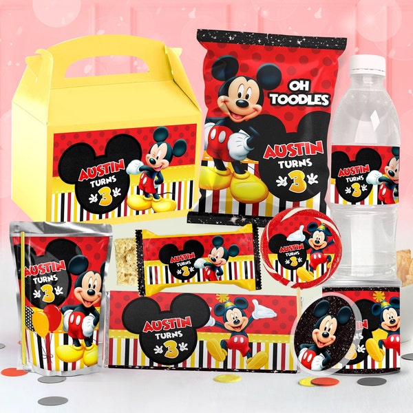 Mickey Mouse Party Package, Mickey Mouse Birthday Printables, Mickey Mouse Party Kit, DIGITAL FILE ONLY - 0002