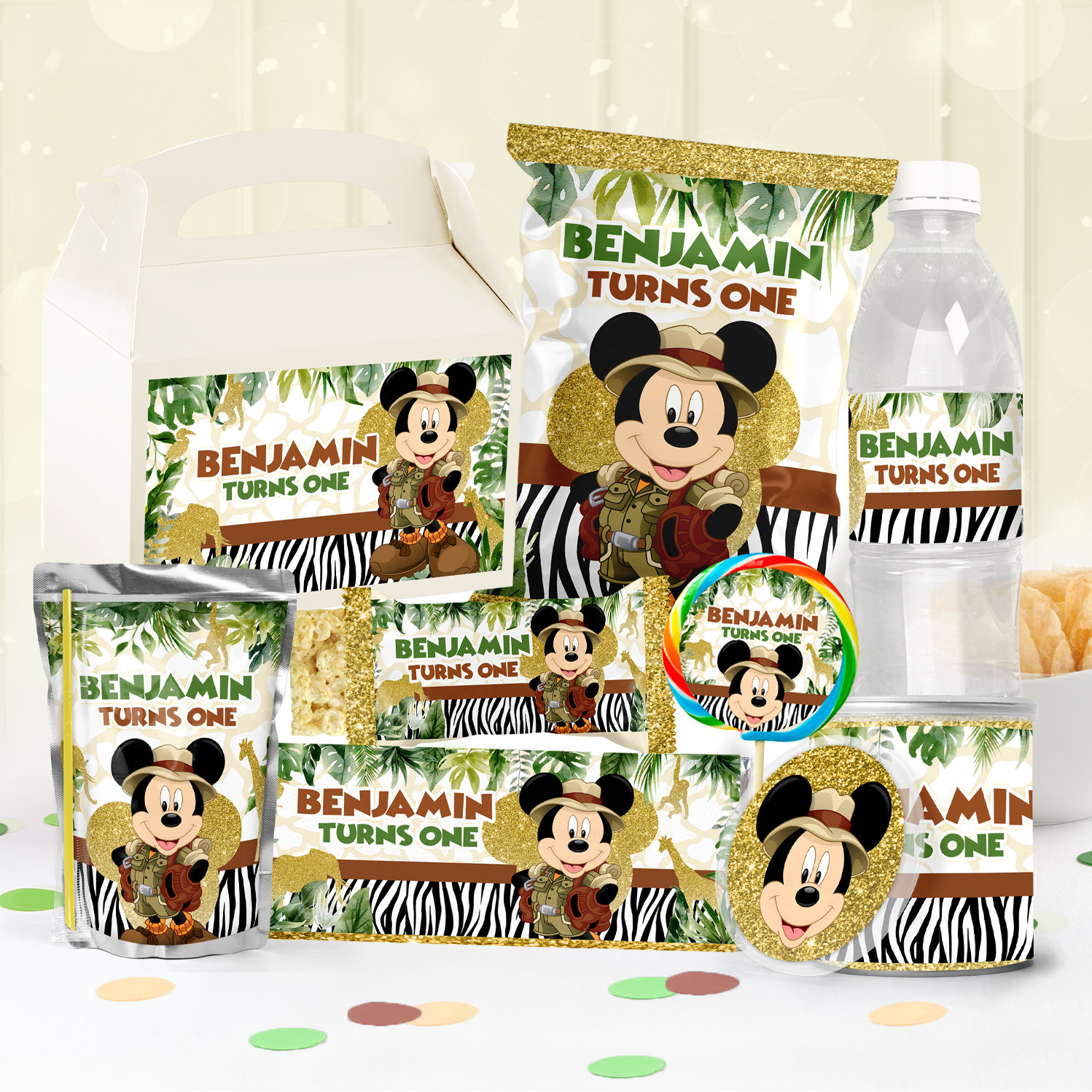 Mini Playdoh Box, Mickey Safari Playdoh Box, Mickey Party
